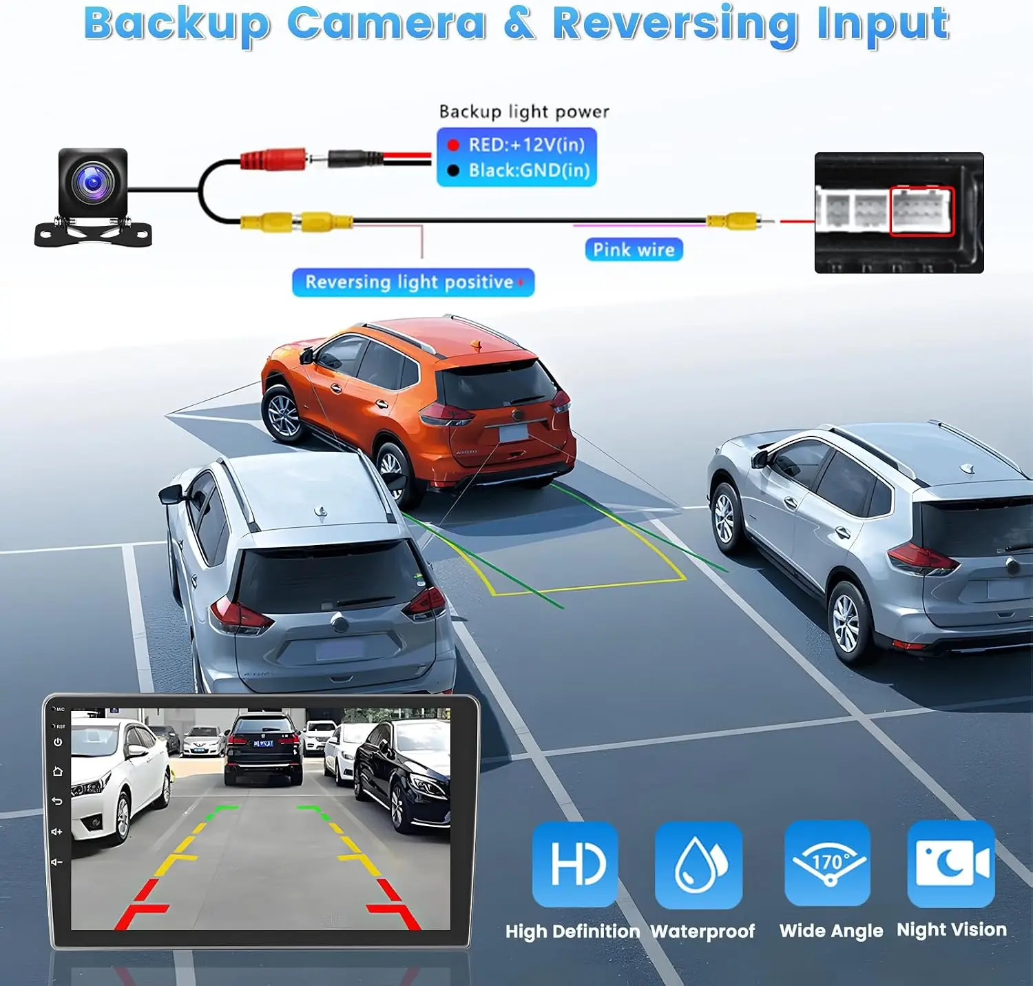 New 9 Inch Android 15 Double Din Car Stereo 2GB+64GB Touch Screen Car Radio Multimedia Video Player for Toyota Corolla EX 2005‑2012 Wireless Carplay & Android Auto GPS Navigation Support FM RDS DSP SWC WiFi Bluetooth Mirror Link Split Screen