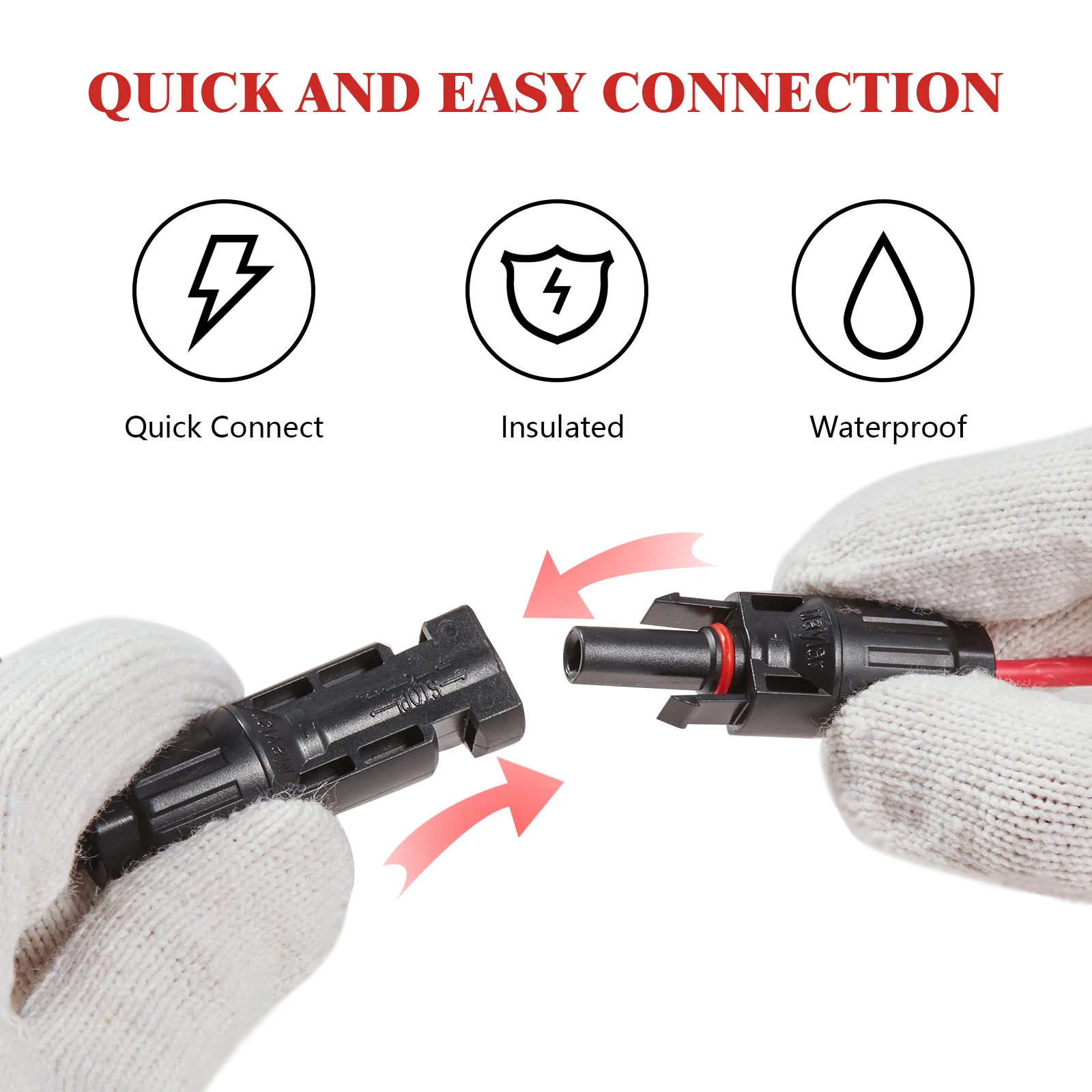 MHPOWOS 7-in-1 Solar Panel Connector Extension Line Solar Photovoltaic Panel Adaptor Cable Connector Battery Plate Assembly