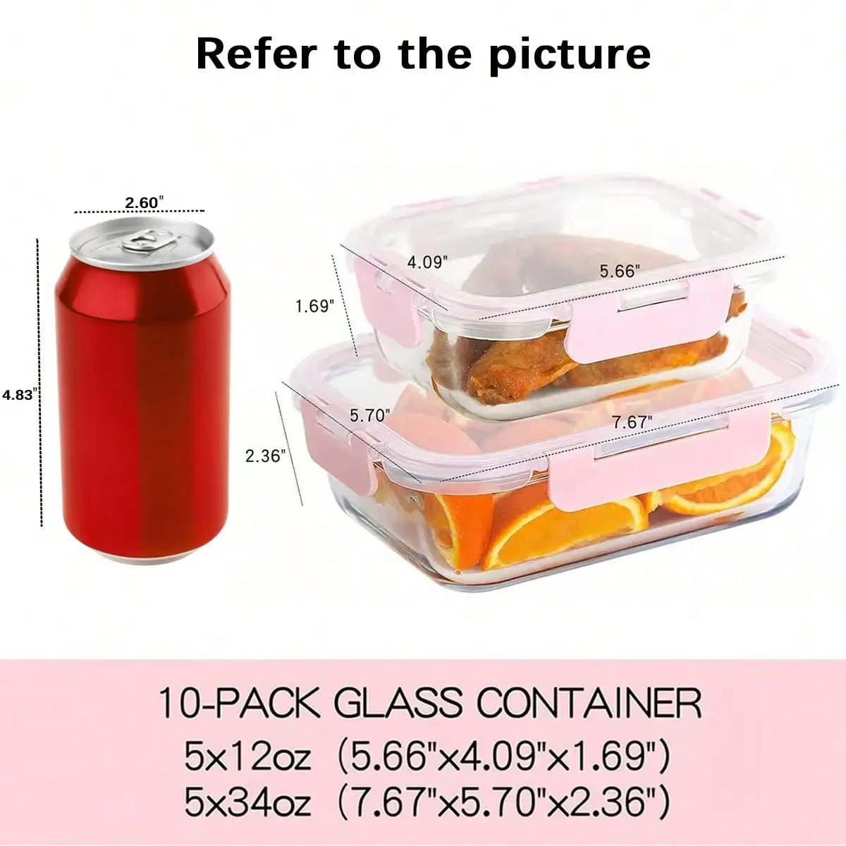 10 Packs Glass Meal Prep Containers, Glass Food Storage Containers With Lids, Food & Dish Transport-Bus Tubs, Airtight Glass Lunch Bento Boxes, Microwave, Freezer And Dishwasher, Kitchen Essentials, Gifts, Food & Dish Transport-Bus Tubs