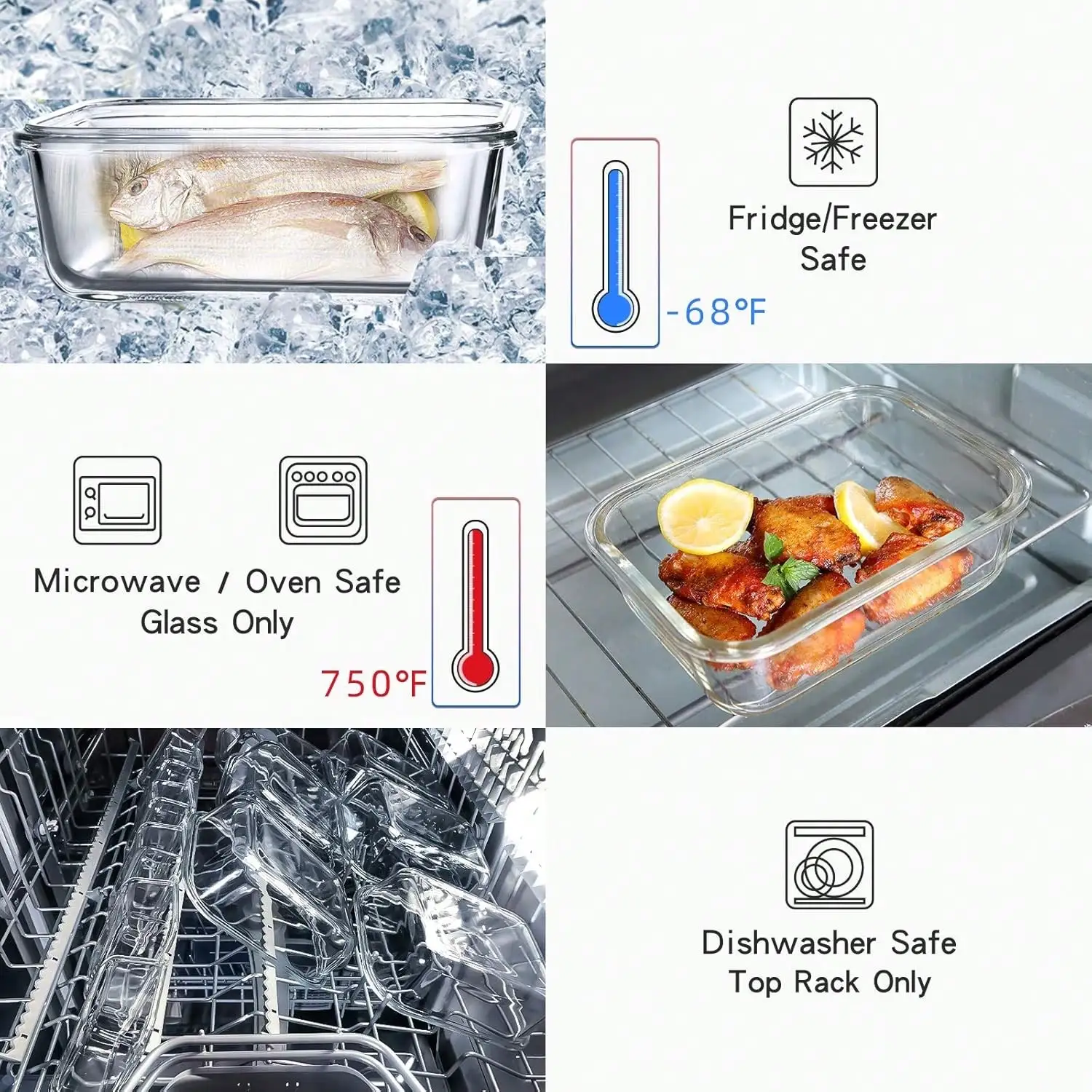 10 Packs Glass Meal Prep Containers, Glass Food Storage Containers With Lids, Food & Dish Transport-Bus Tubs, Airtight Glass Lunch Bento Boxes, Microwave, Freezer And Dishwasher, Kitchen Essentials, Gifts, Food & Dish Transport-Bus Tubs
