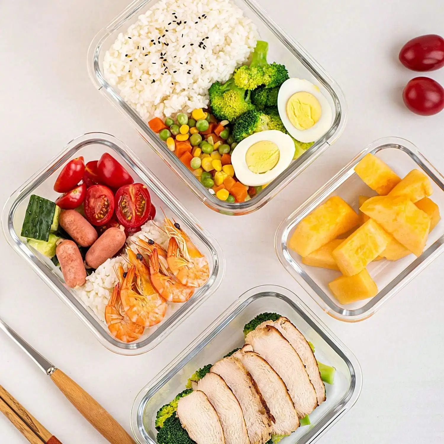 10 Packs Glass Meal Prep Containers, Glass Food Storage Containers With Lids, Food & Dish Transport-Bus Tubs, Airtight Glass Lunch Bento Boxes, Microwave, Freezer And Dishwasher, Kitchen Essentials, Gifts, Food & Dish Transport-Bus Tubs