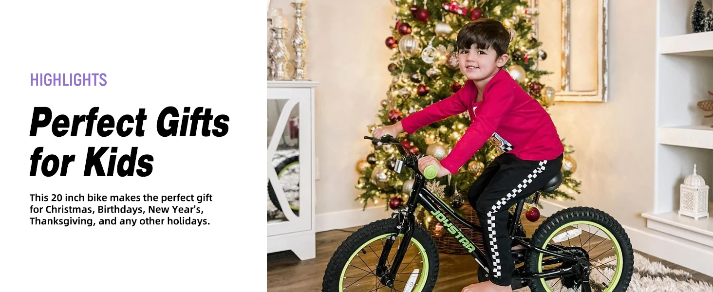 JOYSTAR NEO 20" 24" Kids Mountain Bike for Boys Girls 5-12 Years 20" Kids Bike with Training Wheels, 24 Inch Bike with Kickstand, Dual Brake