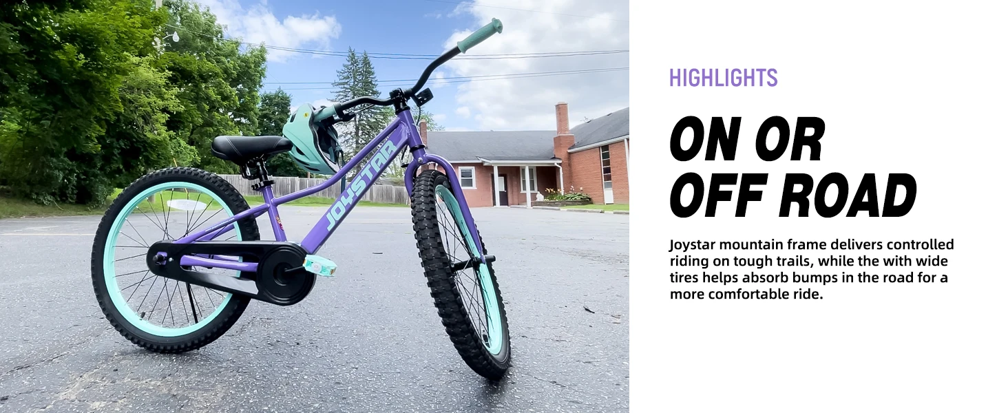 JOYSTAR NEO 20" 24" Kids Mountain Bike for Boys Girls 5-12 Years 20" Kids Bike with Training Wheels, 24 Inch Bike with Kickstand, Dual Brake