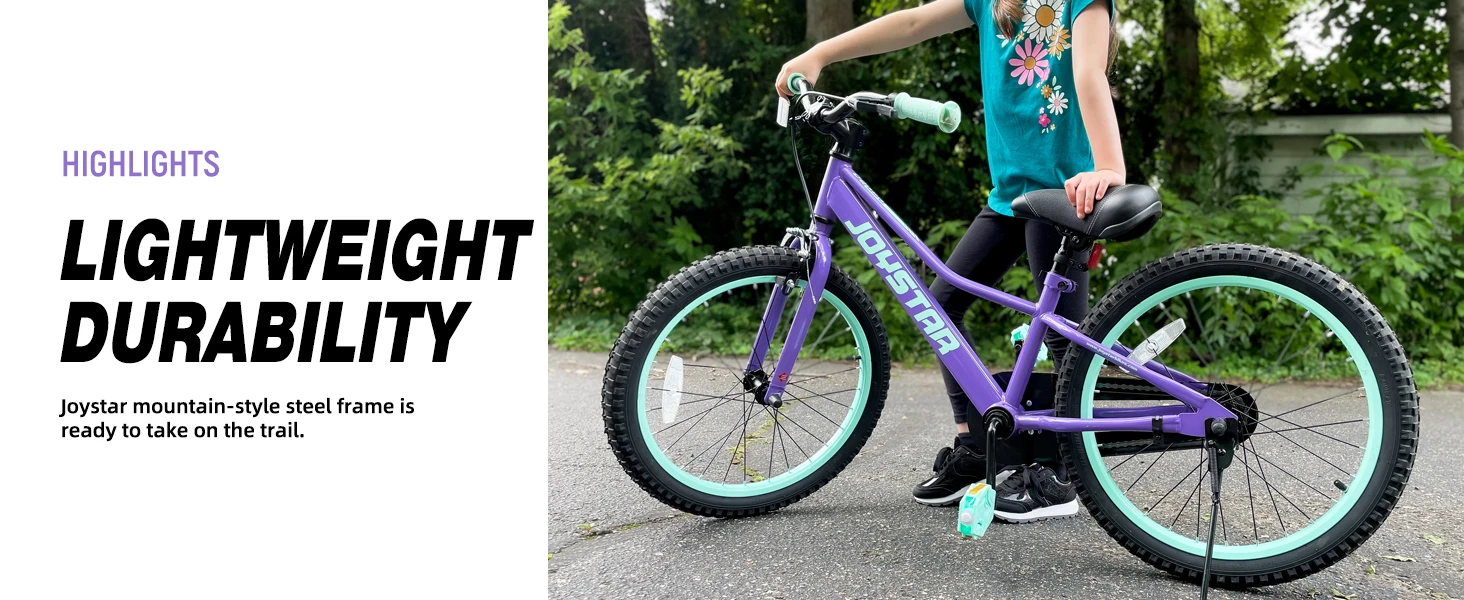 JOYSTAR NEO 20" 24" Kids Mountain Bike for Boys Girls 5-12 Years 20" Kids Bike with Training Wheels, 24 Inch Bike with Kickstand, Dual Brake