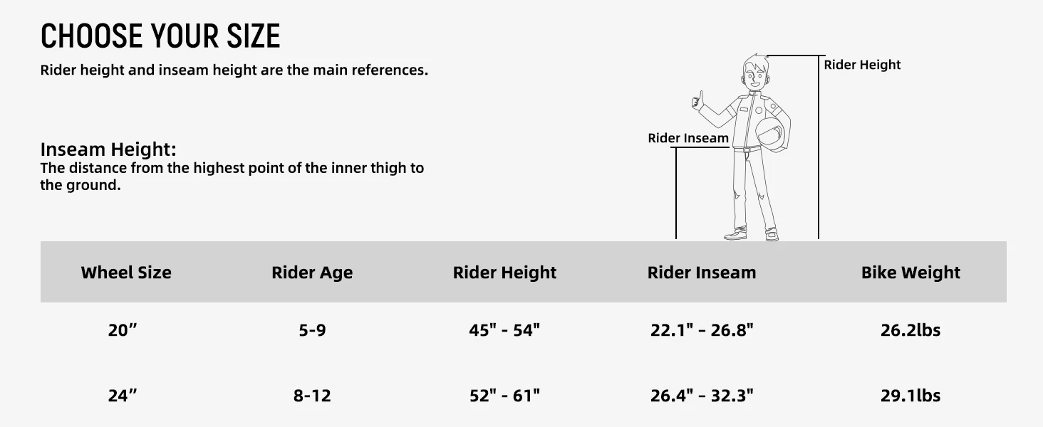 JOYSTAR NEO 20" 24" Kids Mountain Bike for Boys Girls 5-12 Years 20" Kids Bike with Training Wheels, 24 Inch Bike with Kickstand, Dual Brake