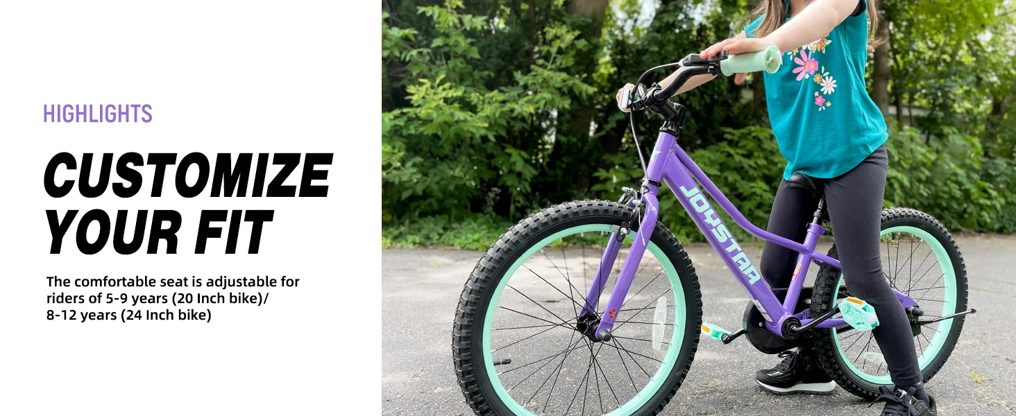 JOYSTAR NEO 20" 24" Kids Mountain Bike for Boys Girls 5-12 Years 20" Kids Bike with Training Wheels, 24 Inch Bike with Kickstand, Dual Brake