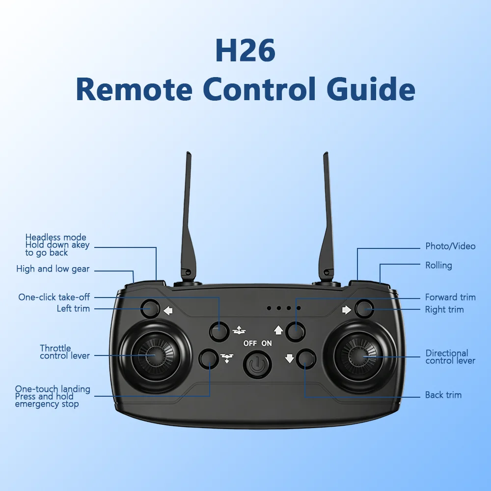 H26 Foldable RC Drone Quadcopter Portable RC Aircraft Equipped with Dual Cameras for High‑altitude Perspective Shooting, Outdoor Travel Flying Toy, Surprise Gift for Adults Kids Beginners, Halloween Christmas Thanksgiving Birthday Holiday Present
