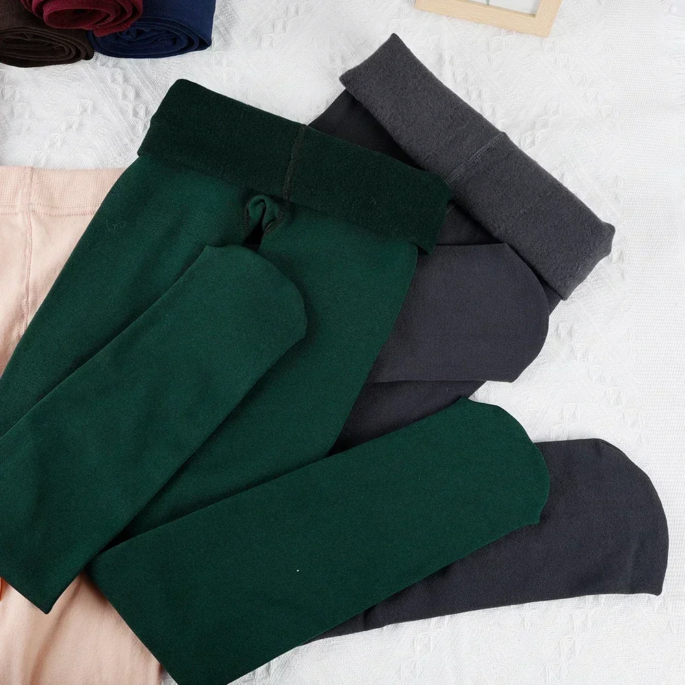 Women Fleece Lined Thermal Winter Tights Sheer Velvet Pantyhose Thick Warm Plush Inner Layer Leggings