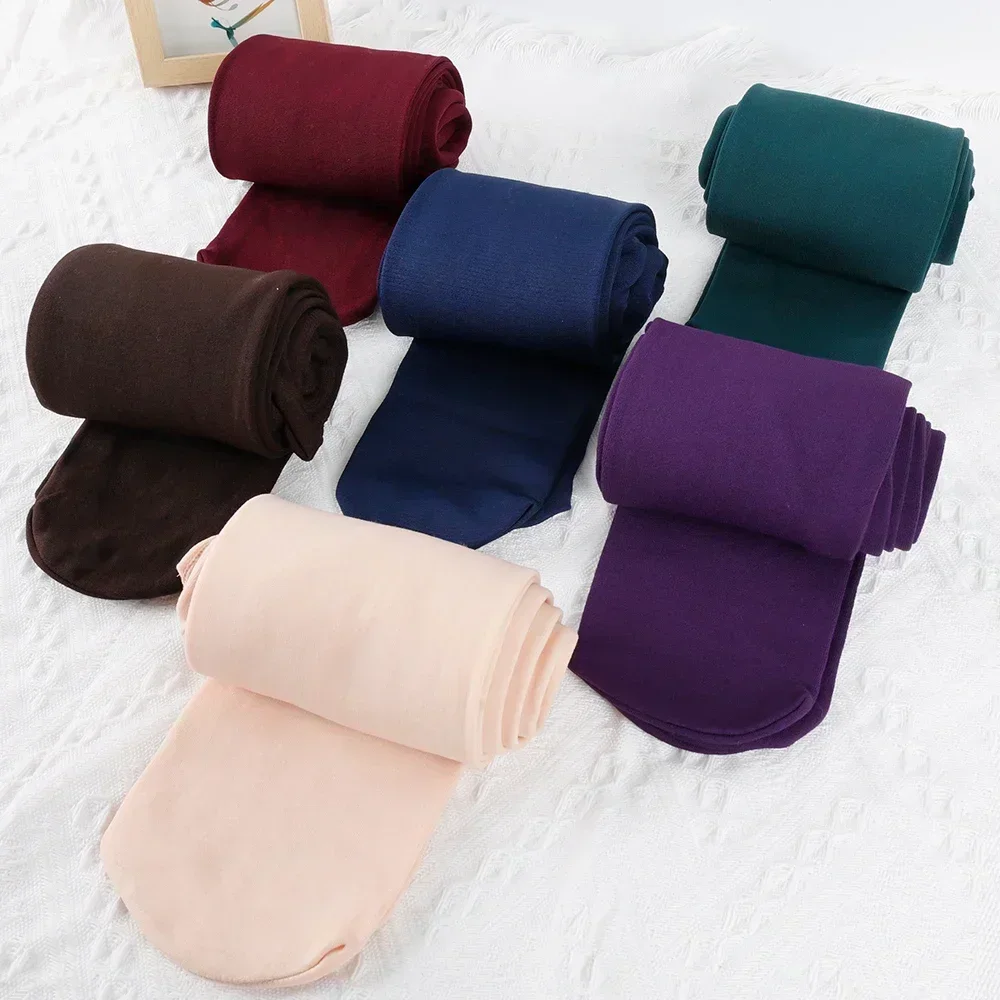 Women Fleece Lined Thermal Winter Tights Sheer Velvet Pantyhose Thick Warm Plush Inner Layer Leggings