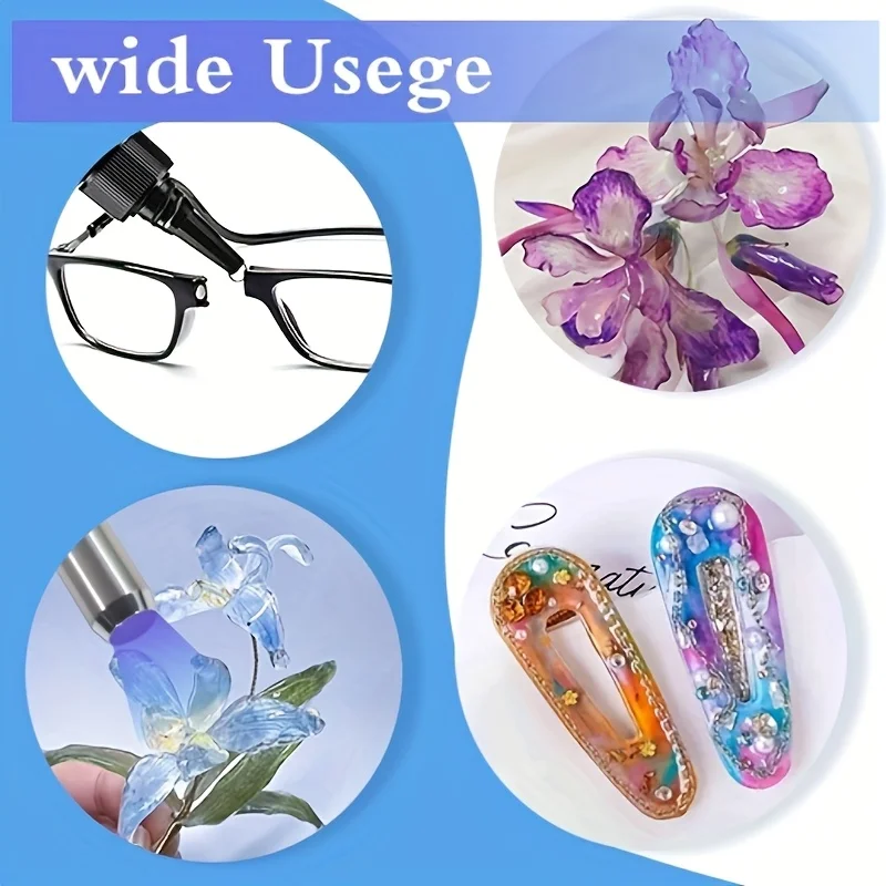 100g UV Resin Kit, Quick-Drying Epoxy Adhesive, Suitable For Beginners And Secondary Bonding; 100g Adhesive, Coloured UV Resin (White, Black And Red), Comes With A Pen-Style UV Lamp, Suitable For Resin Casting And Jewellery Casting.