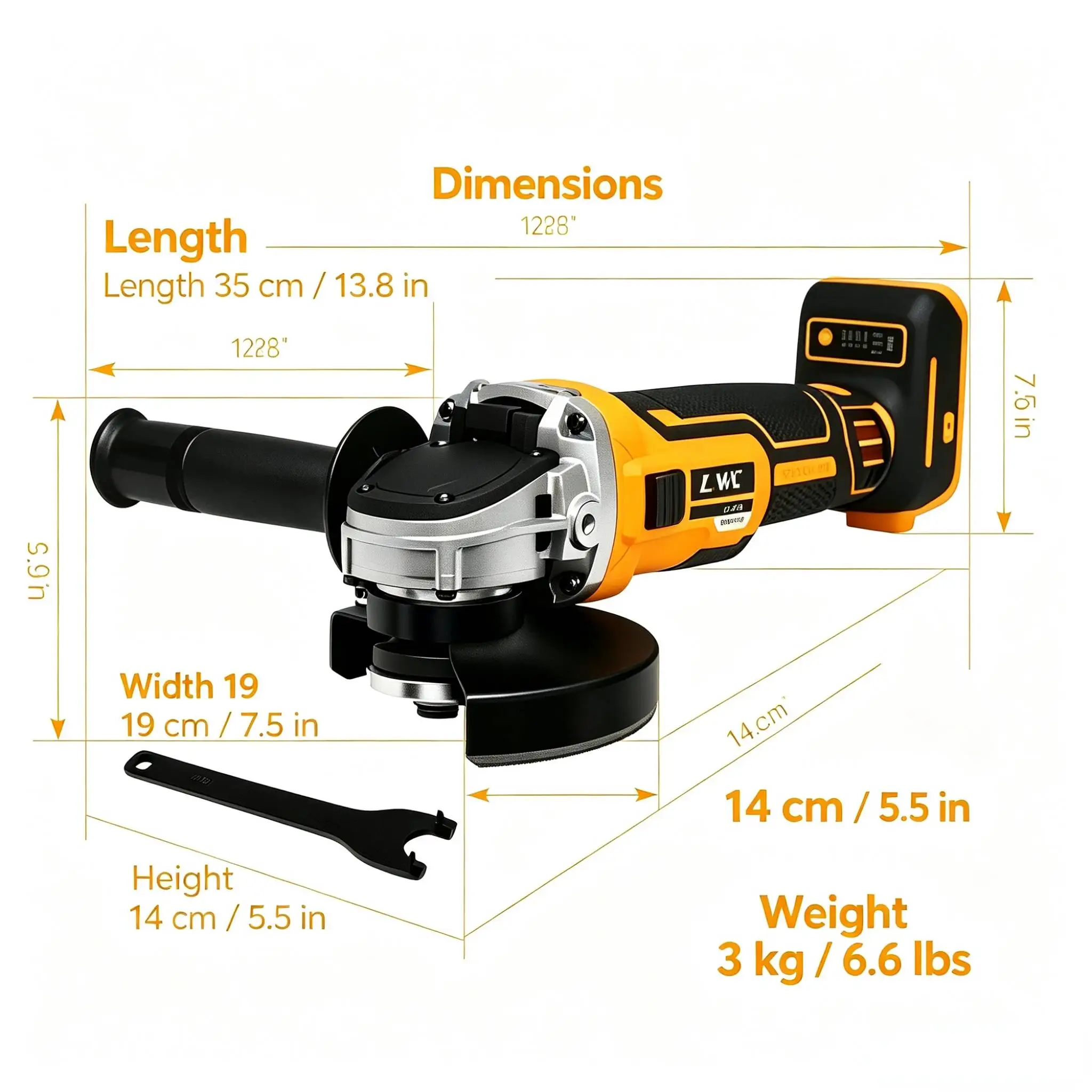 Cross-Border DW Brushless Lithium Angle Grinder, Multifunctional Polishing and Cutting Small Cordless Electric Sander Wholesale, Compatible with 20V, 6Ah Batteries