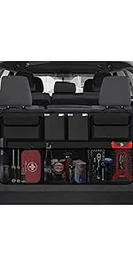 Car Trunk Organizer, Large Capacity Car Organizers and Storage with 8 Pockets, Waterproof Backseat Hanging Organizer for SUV, Truck, MPV, Interior Accessories for Men and Women