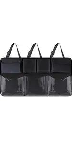 Car Trunk Organizer, Large Capacity Car Organizers and Storage with 8 Pockets, Waterproof Backseat Hanging Organizer for SUV, Truck, MPV, Interior Accessories for Men and Women