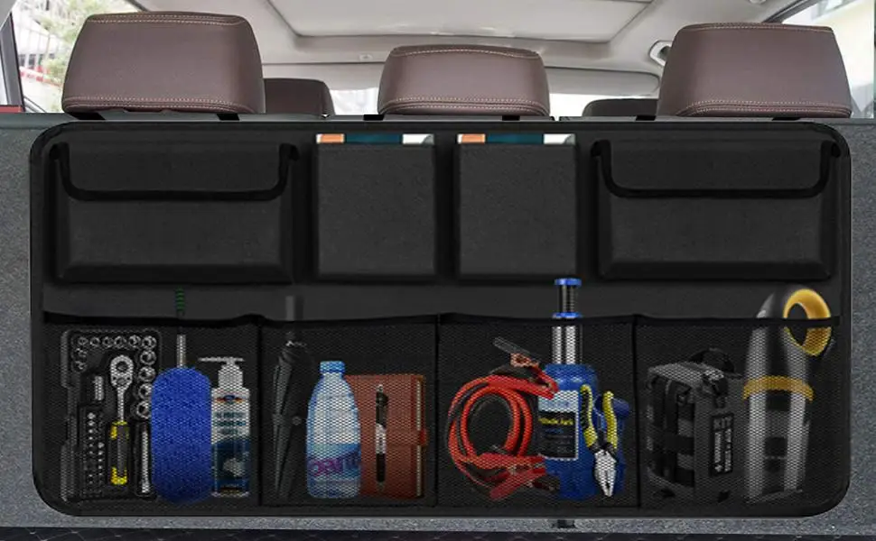 Car Trunk Organizer, Large Capacity Car Organizers and Storage with 8 Pockets, Waterproof Backseat Hanging Organizer for SUV, Truck, MPV, Interior Accessories for Men and Women