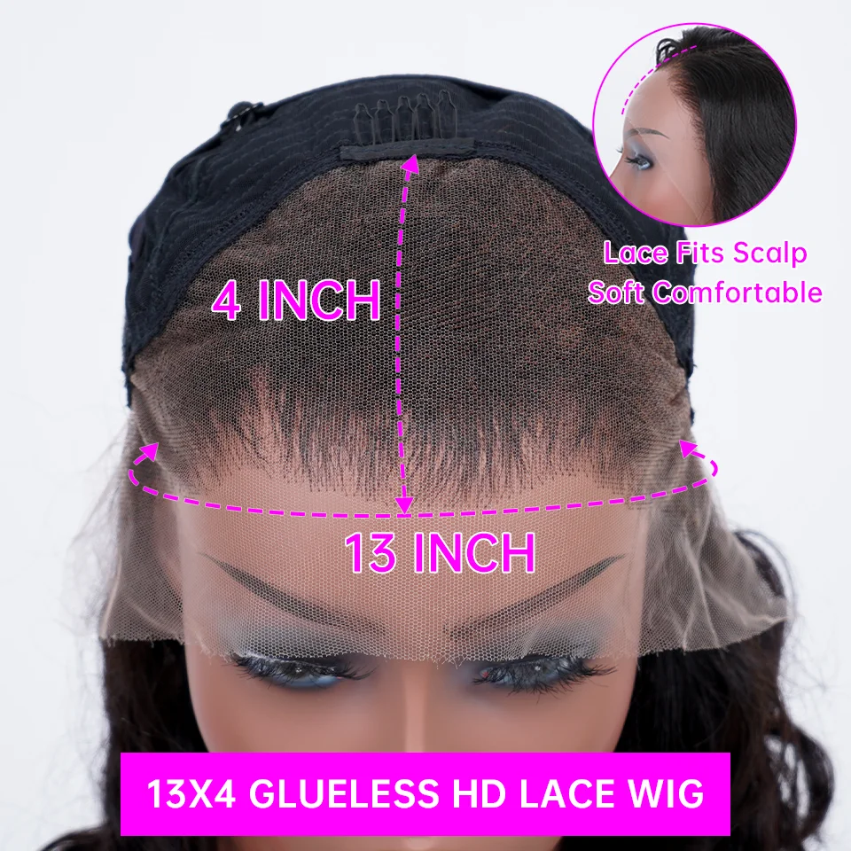 100% Human Hair Malaysian Remy Hair 40 42 Inch Deep Wave Kinky Curly Wigs Pre Plucked HD Transparent Lace 200 Density