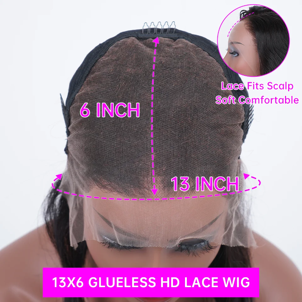100% Human Hair Malaysian Remy Hair 40 42 Inch Deep Wave Kinky Curly Wigs Pre Plucked HD Transparent Lace 200 Density