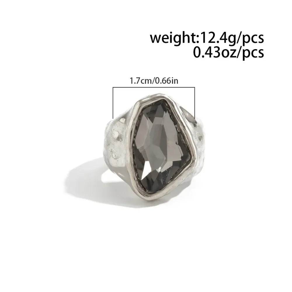 Women Minimalist Acrylic Rhinestone Open Ring, Korean‑Style Geometric Adjustable Knuckle Ring, Fashion Jewelry Accessory, Ideal Gift for Party and Daily Occasions
