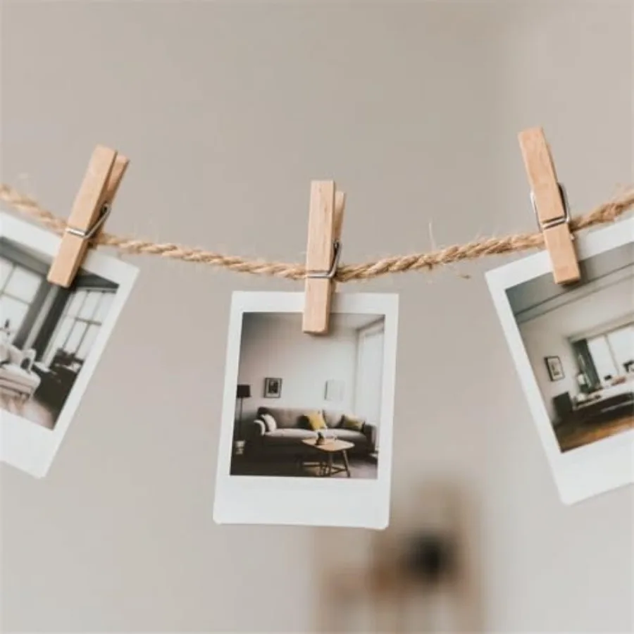 30 PCS Clothes Pins, 2.9 Inch Wooden Clothespins for Laundry Drying Picture Hanging, Natural Wood Color, Heavy Duty Rust Resist