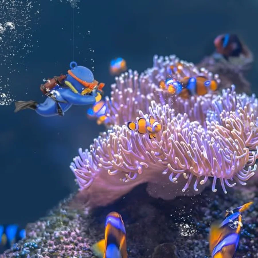 Floating Fish Tank Decorations, Aquarium Decorations, Lovely Diver Fish Tank Decorations, Floating Device Fish Tank Accessories