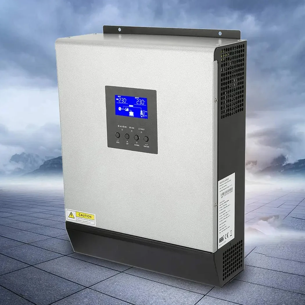 ECGSOLAX 3KVA PS‑3K 120V Hybrid Solar Inverter Charger 24V DC to 120V AC Pure Sine Wave Off‑Grid Inverter Built‑in Solar & AC Battery Charger for Home Power Backup
