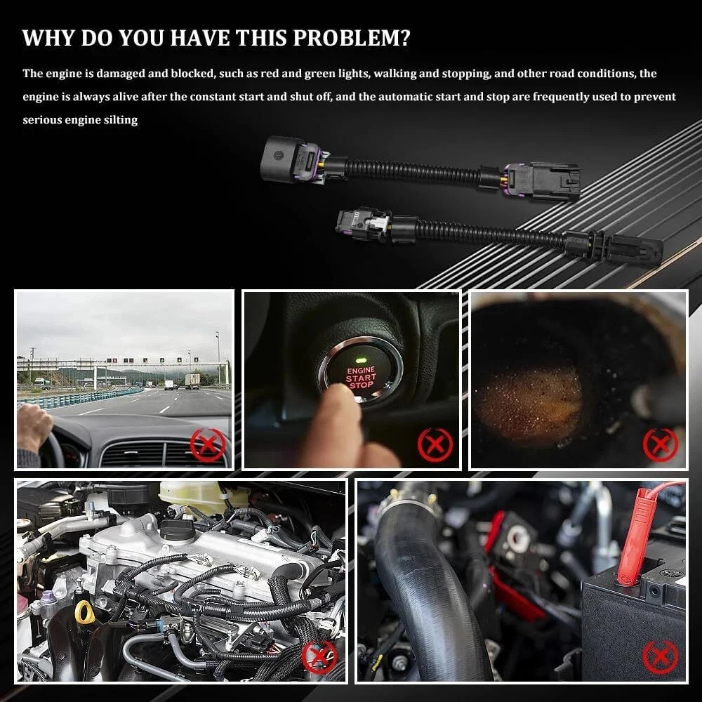 1PCS New Auto Start Stop Harness Disable Eliminator Engine Stop Start Eliminator A-Off Disable Delete Device Harness For Chevy Trax Cruze Blazer Equinox Trailblazer Buick Terrain Encore LaCrosse Envision Cadillac XT4 XT6 XT5 Opel Astra Mokka