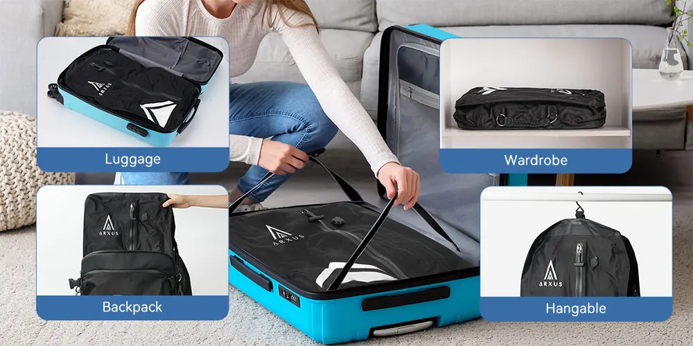 Vacuum Compression Packing Bags For Travel Clothing, Space Saving Storage Pouches For Luggage Suitcase Organizer