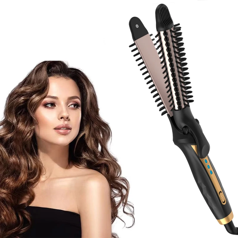 New Type of Multi-Functional LED PTC Hair Styling Tool - Electric Hair Curler and Straightening Comb - Suitable for Both Home Use and Travel