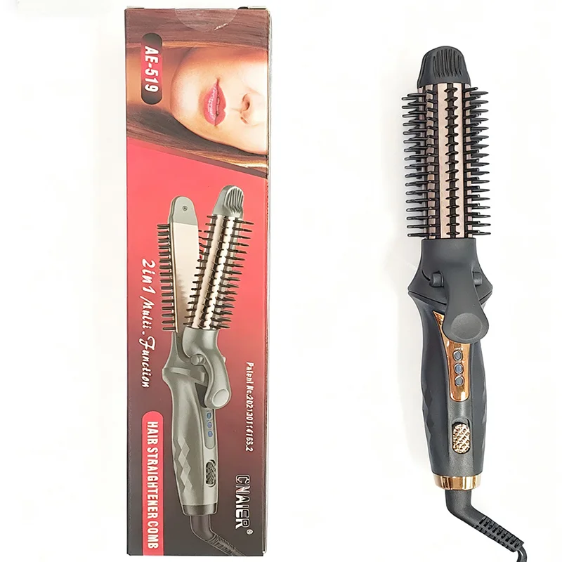 New Type of Multi-Functional LED PTC Hair Styling Tool - Electric Hair Curler and Straightening Comb - Suitable for Both Home Use and Travel