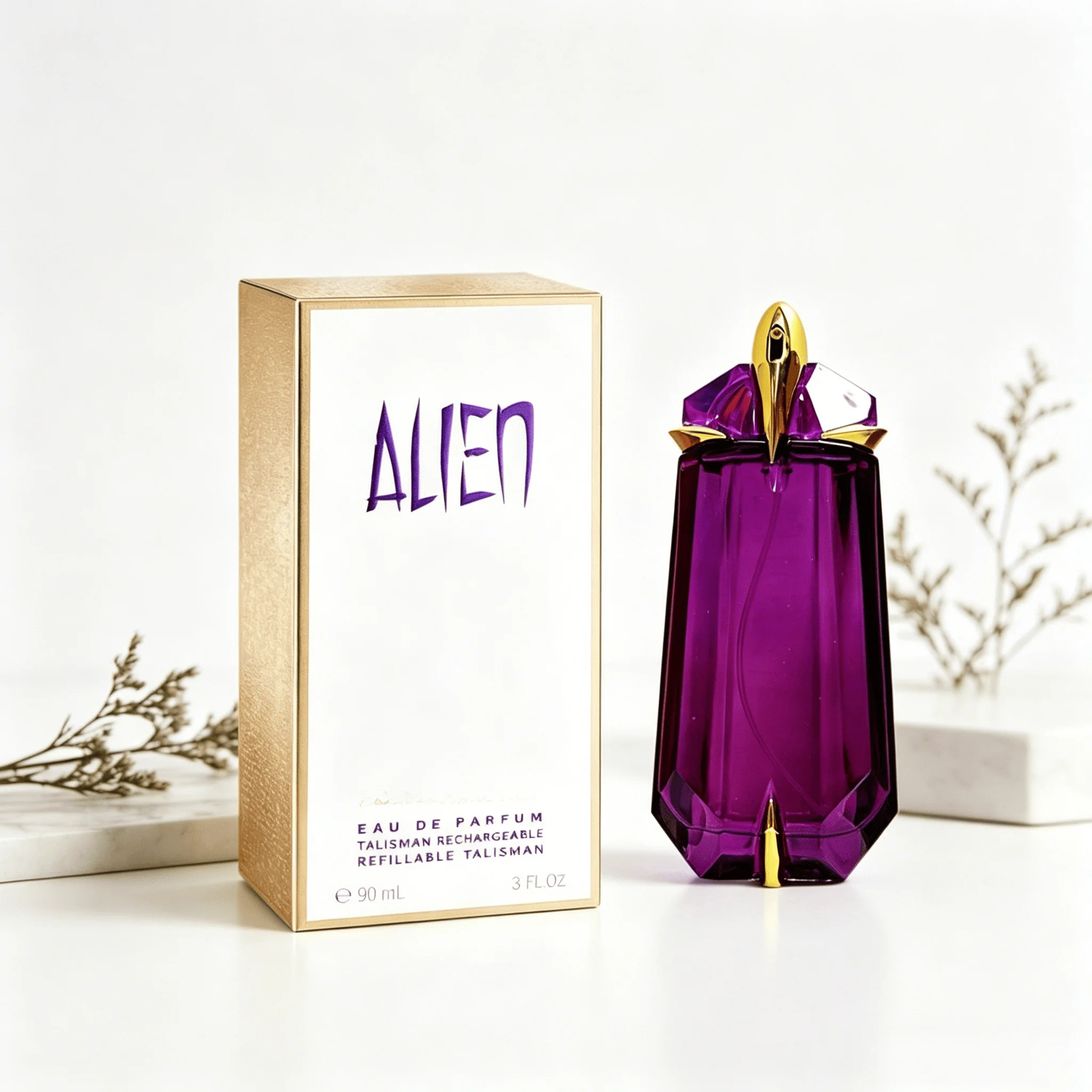 Mugler Alien Talisman Eau de Parfum 90ml Purple Faceted Crystal Refillable Bottle Amber Floral Woody Scent Long Lasting Women Perfume Spray Elegant Gift For Her
