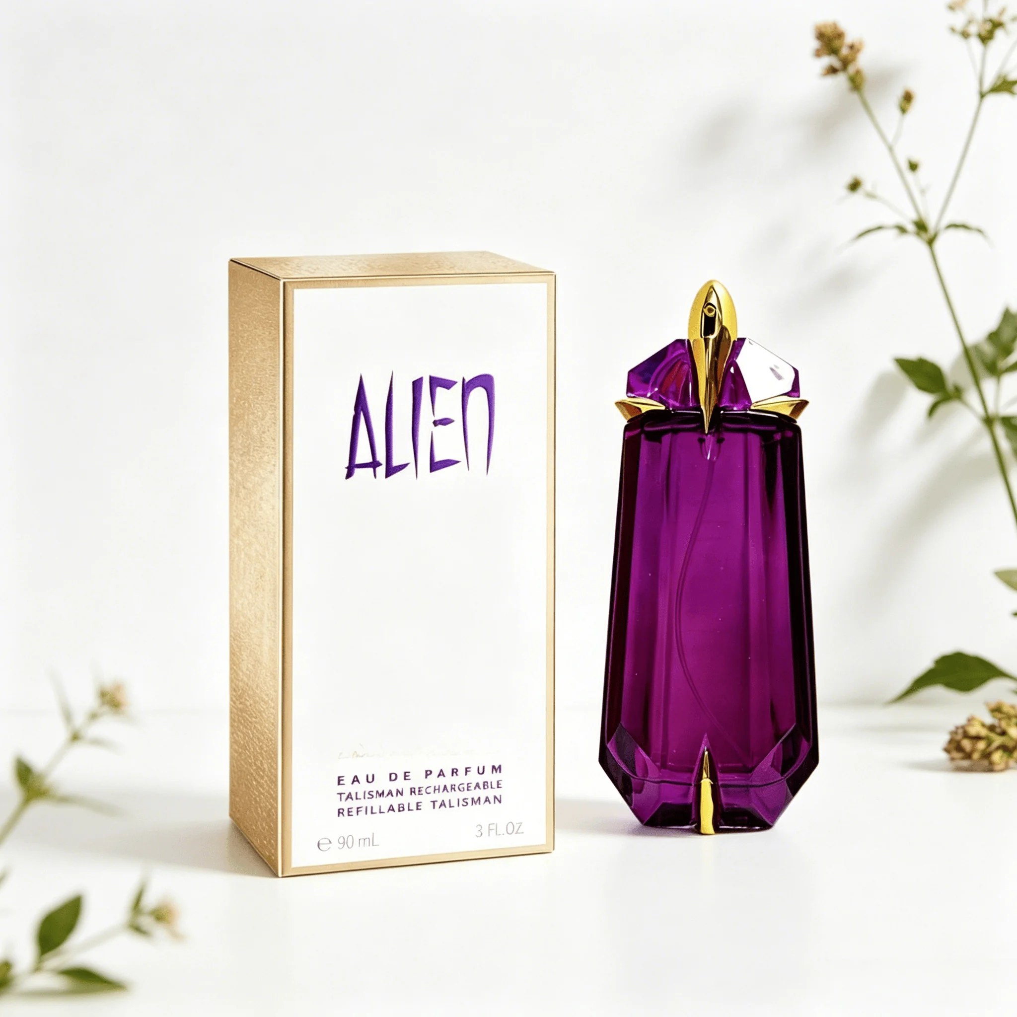 Mugler Alien Talisman Eau de Parfum 90ml Purple Faceted Crystal Refillable Bottle Amber Floral Woody Scent Long Lasting Women Perfume Spray Elegant Gift For Her