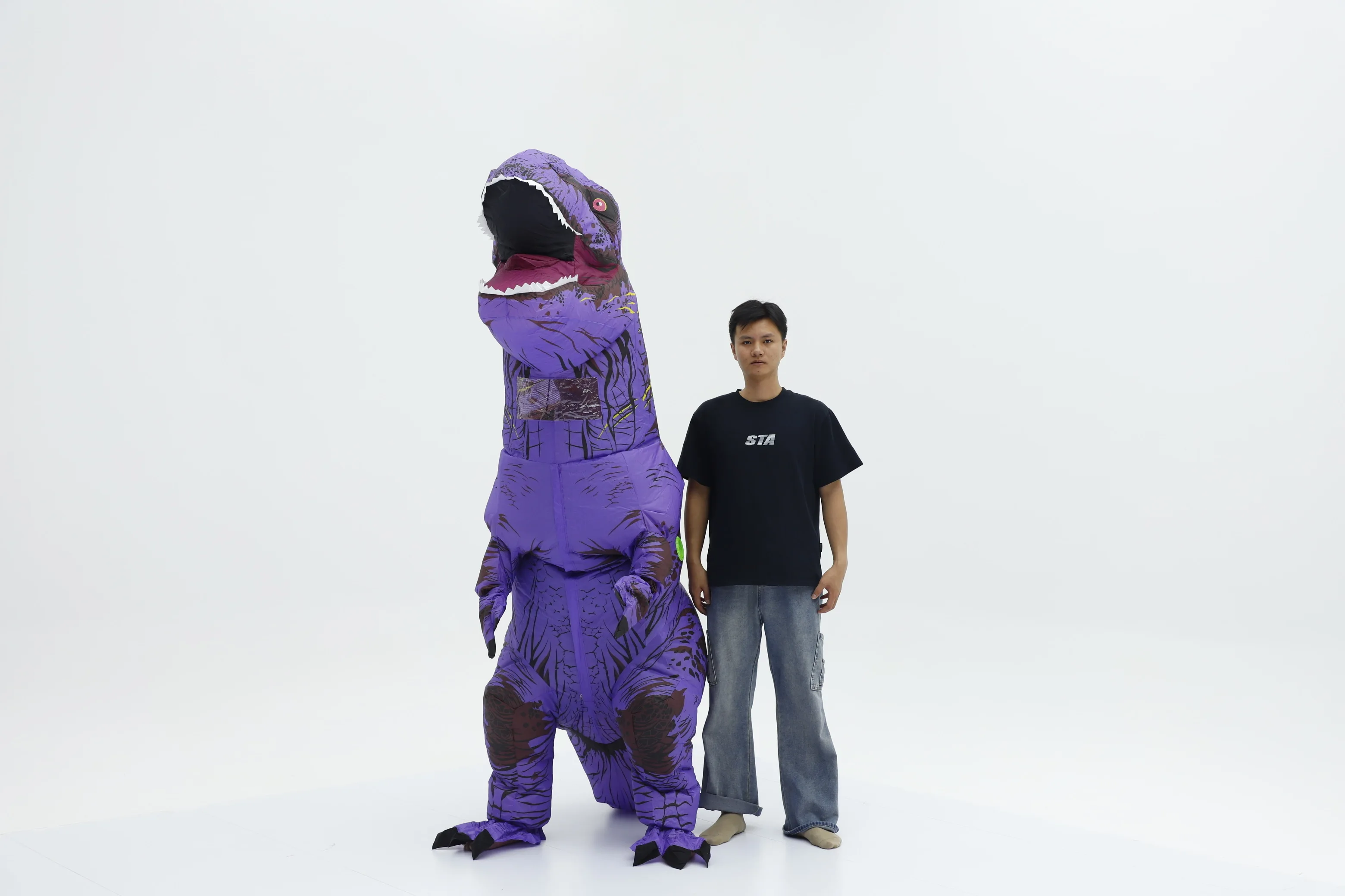 Tyrannosaurus Rex Inflatable Costume Mascot Parade Adult Cosplay Halloween Party Performance Props Activity Set
