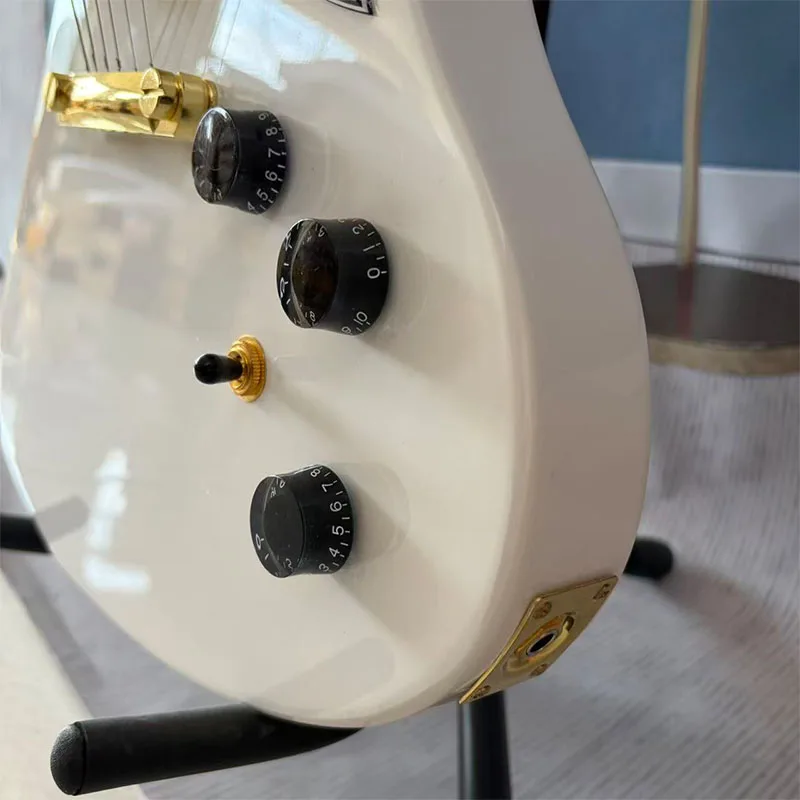Local Warehouse, Unbranded Electric Guitar, White with Black Pickguard, Rock‑style, Suitable for Beginners and Intermediate Players, Holiday Gift, Free Shipping