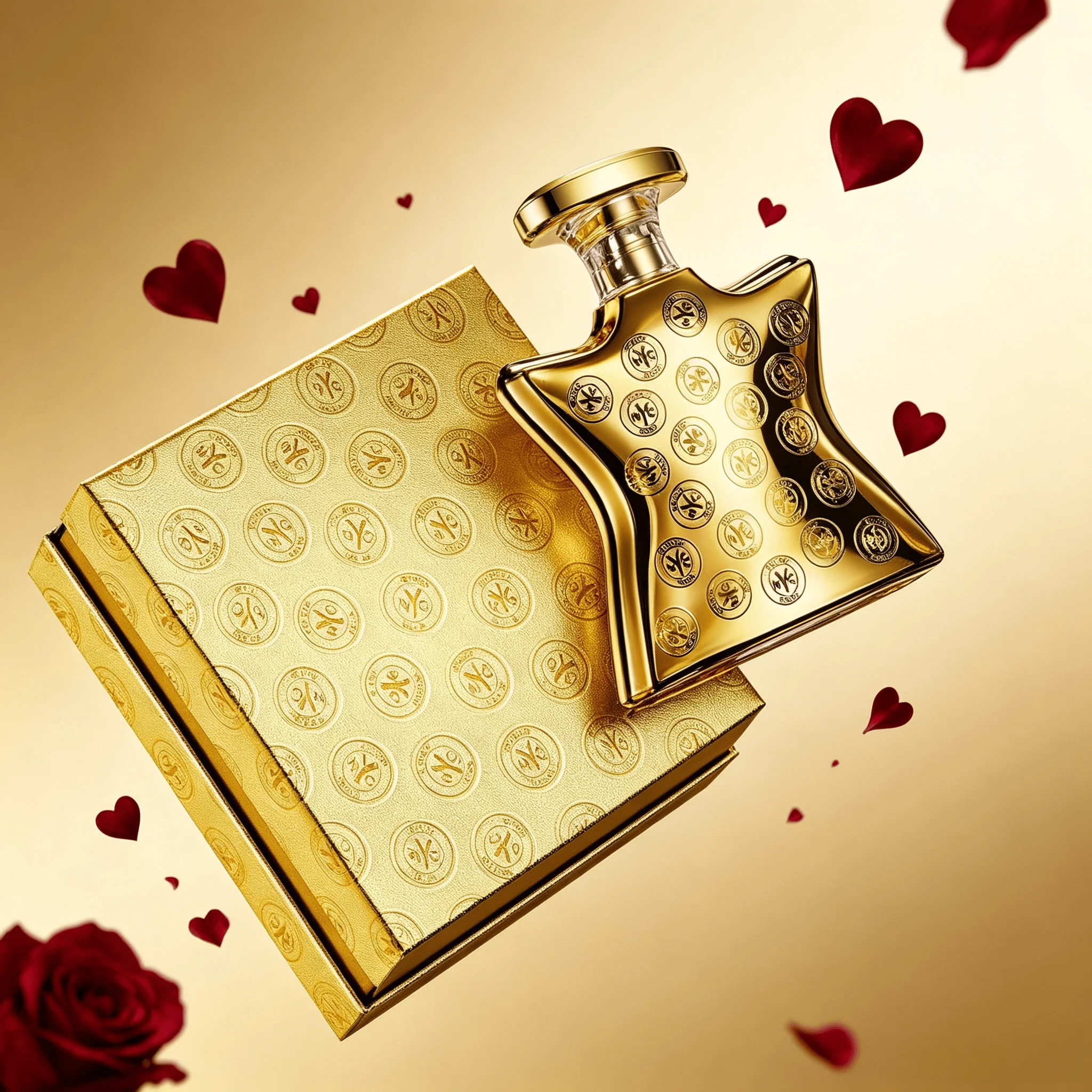 Bond No.9 Dubai Gold Eau de Parfum, Unisex Oriental Spicy Woody Scent. Rich Brandy & Saffron, Warm Amber Sandalwood Base. Long‑lasting 7‑11 Hours. Luxurious Full‑Gold Mirror Bottle with Premium Gift Box, Upscale Valentine’s Day Gift