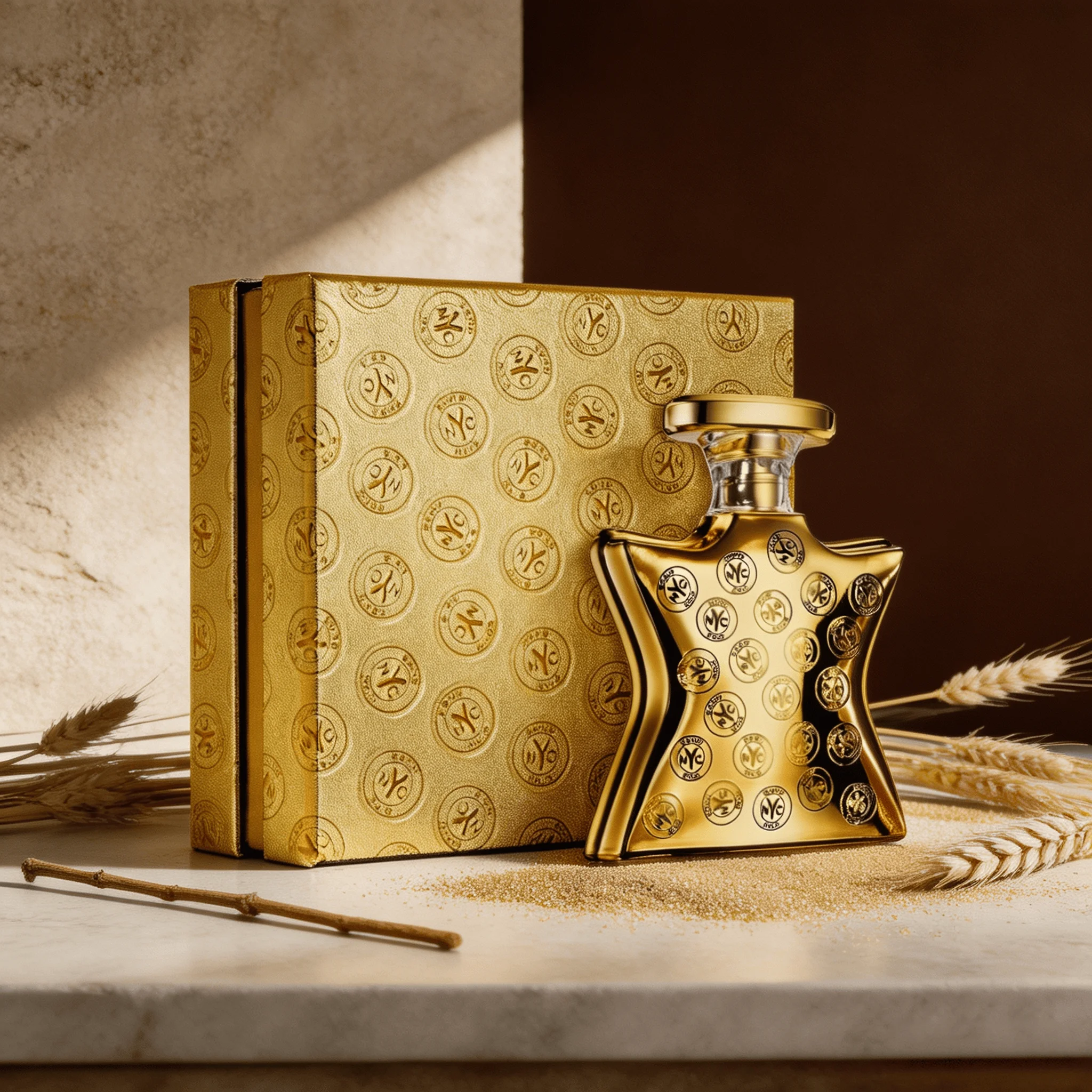 Bond No.9 Dubai Gold Eau de Parfum, Unisex Oriental Spicy Woody Scent. Rich Brandy & Saffron, Warm Amber Sandalwood Base. Long‑lasting 7‑11 Hours. Luxurious Full‑Gold Mirror Bottle with Premium Gift Box, Upscale Valentine’s Day Gift