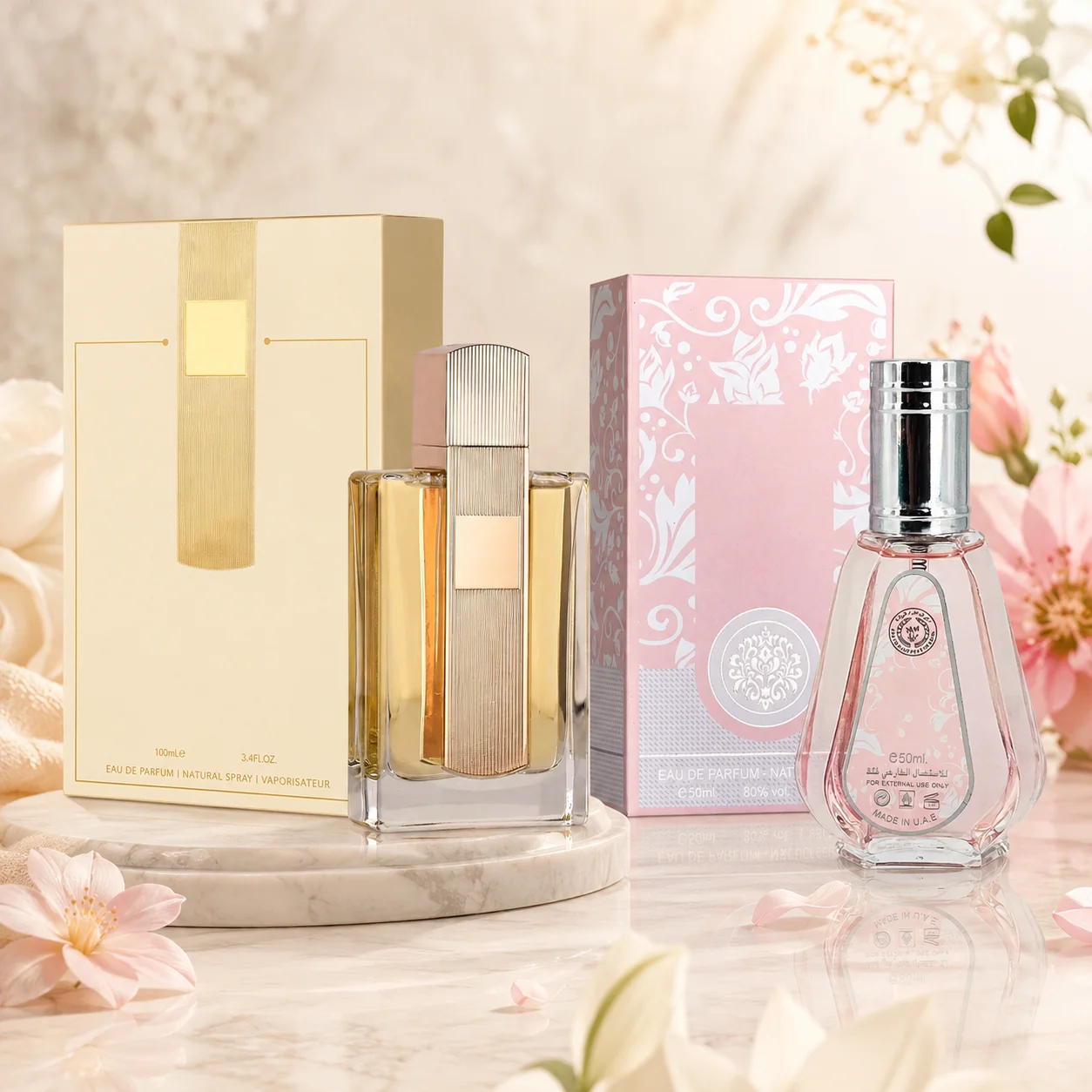 Arabian Women Perfume Set 100ml+50ml Eau De Parfum Oriental Floral Scent Long‑Lasting Fragrance Gift Box For Ladies