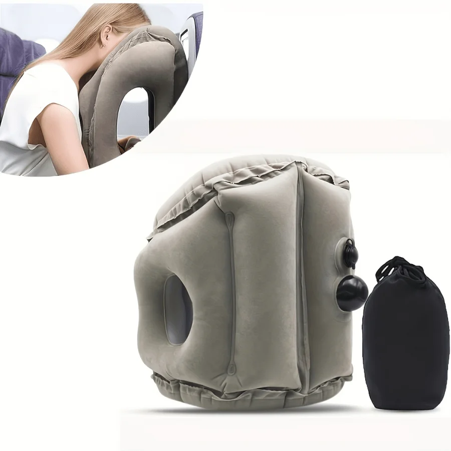 Neck Support Pillow, Inflatable Travel Pillow, Inflatable Neck Pillow Suitable For Sleep, Supporting The Head, Neck, And Lumbar Spine. Suitable For Airplanes, Cars, And RVs. Foldable For Storage, For Camping