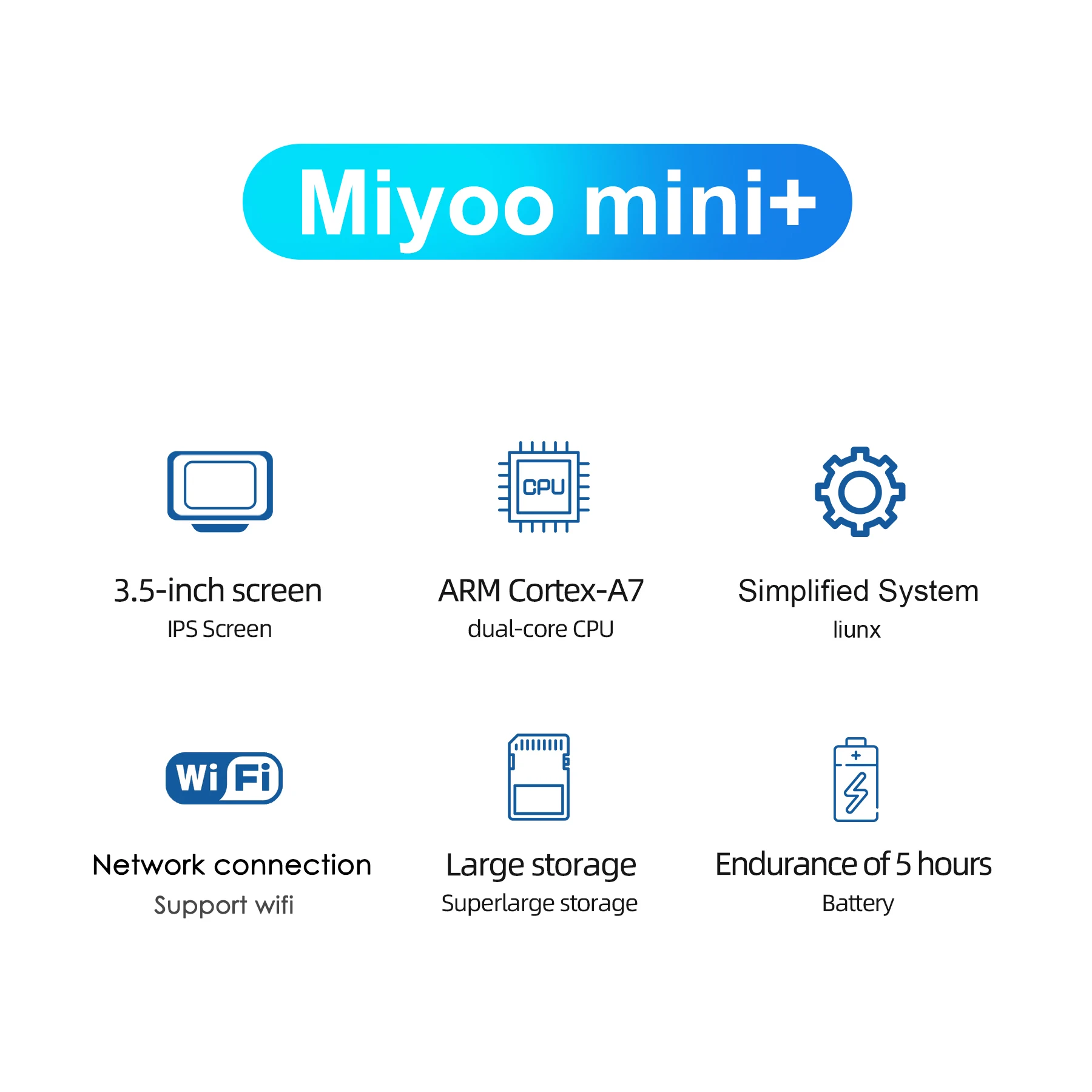 MIYOO Mini Plus Portable Retro Handheld Game Console 3.5" Screen V2 Mini+ IPS Screen Classic Video Game Console Linux System Children's Gift