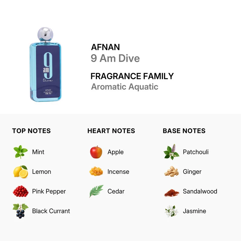 Afnan Men Perfume Set Supremacy Incense & 9AM Dive Eau De Parfum 100ml Each Fresh Woody Aquatic Long‑Lasting Fragrance Gift Set For Men