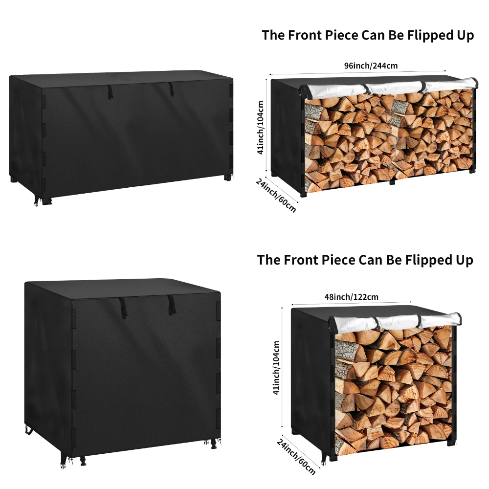 Waterproof Firewood Rack Cover Outdoor Firewood Log Rack Cover Fireplace Wood Storage Heavy Duty Wood Holder Cover for Indoor and Outdoor