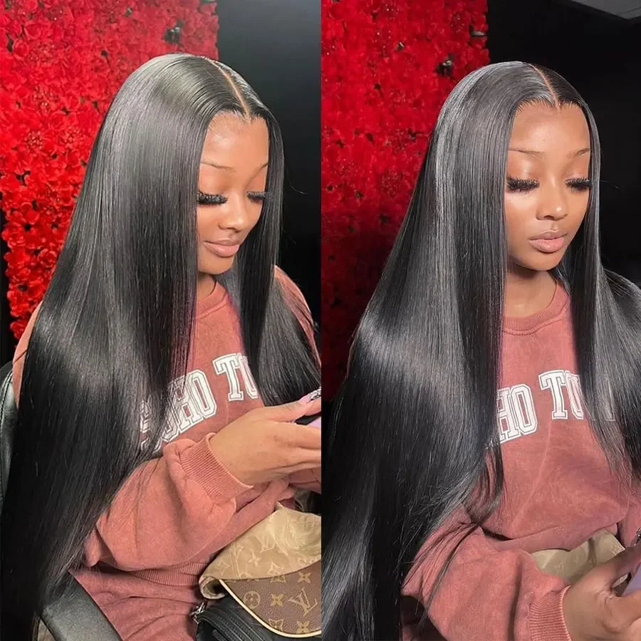 7x6 HD Glueless Straight Closure Full Lace Wigs For Women Ready To Wear Straight Human Hair Wig 200 Density 44 46 Inch Remy Hair