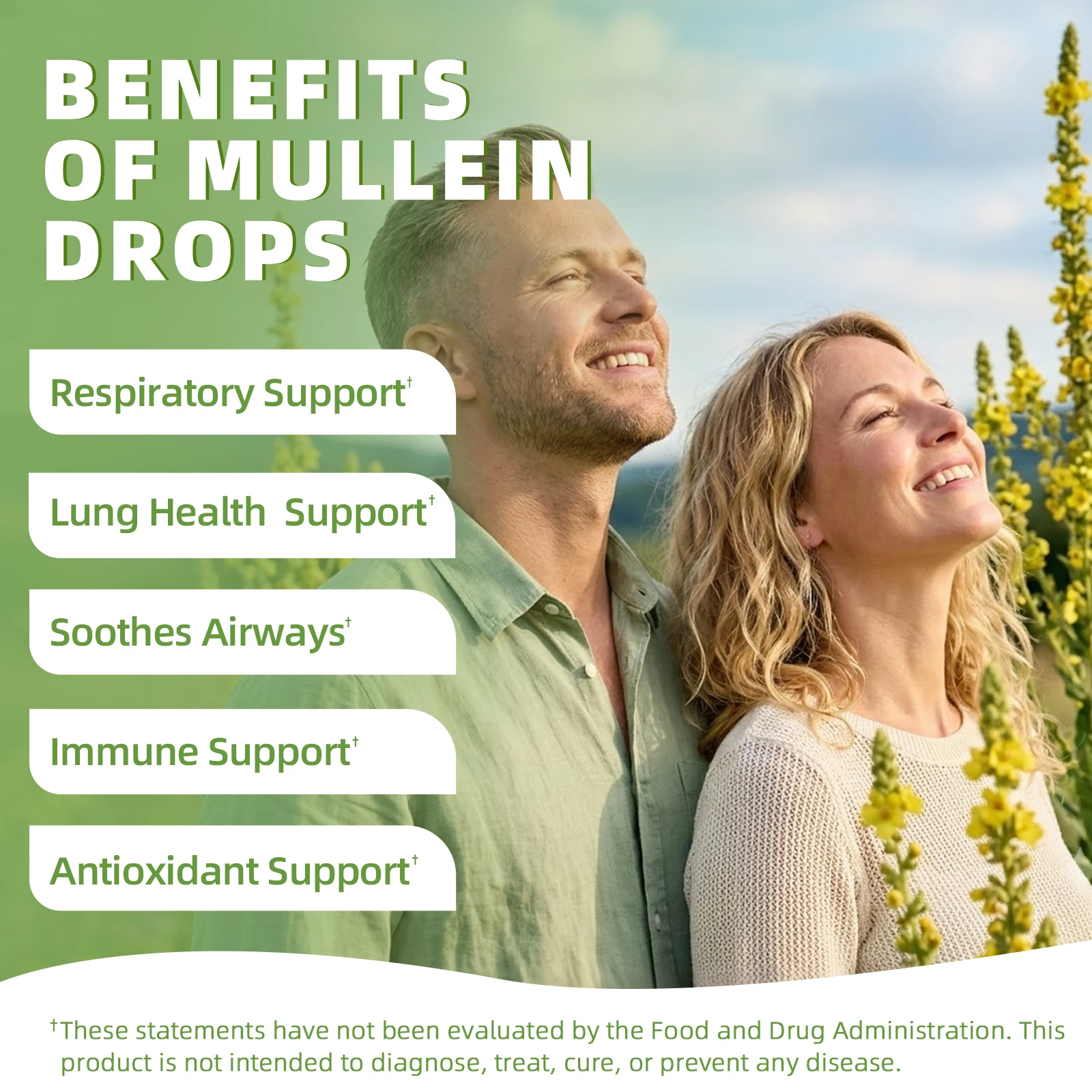 Lukaree 5 IN 1 Mullein Drop with Elderberry & Bromelain Lung Cleanse &Detox for Smokers,Mucus Relief & Respiratory Support Alcohol-Free Antioxidant Support