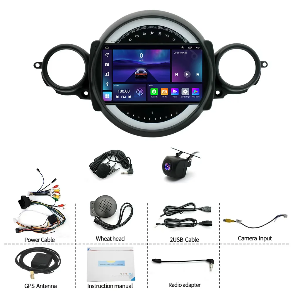 9Inch Car Stereo Radio Car-play GPS Navi Compatible for Mini Cooper R56 2007-2014 Android 13