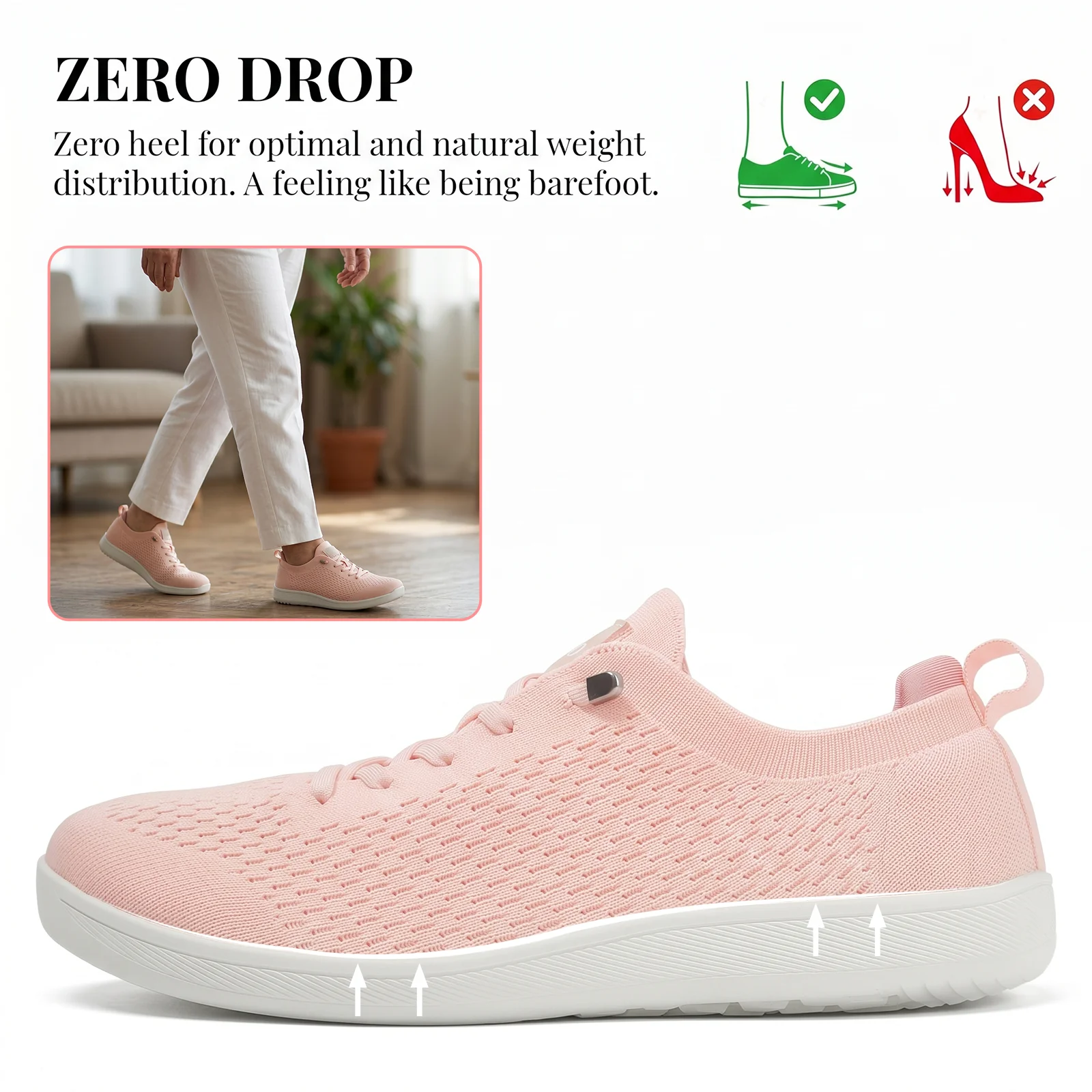 Women's Wide Toe Box Casual Sports Shoes, Low Top Round Toe Thick Sole Lace Up All Season Sneakers, Green White Black Available, for Daily Commute Students Office Workers Shopping Sports