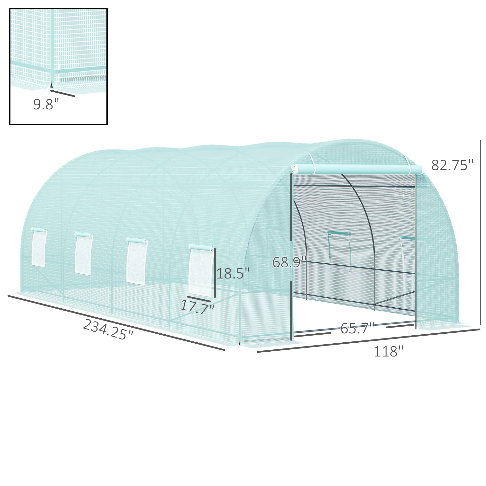 20X10X7 Feet Heavy-Duty Walk-In Greenhouse for Outdoor Plant and Vegetable Cultivation