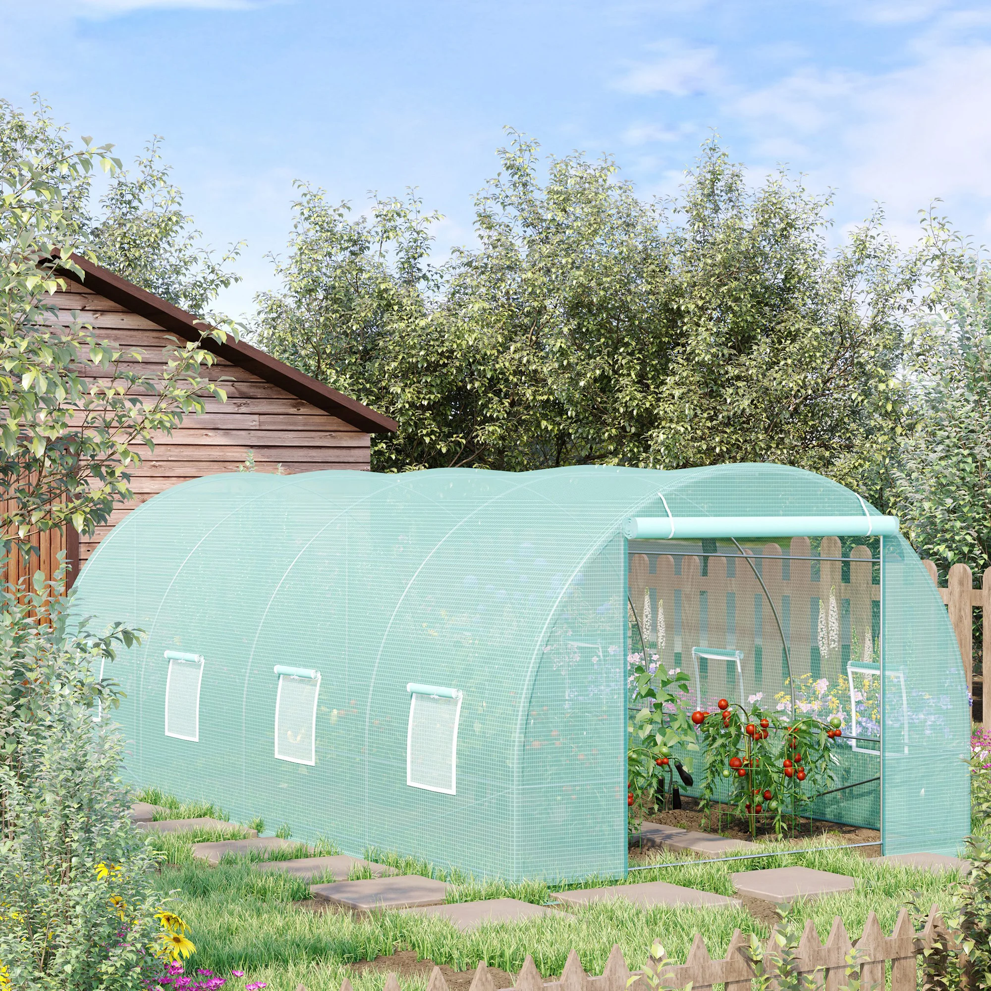 20X10X7 Feet Heavy-Duty Walk-In Greenhouse for Outdoor Plant and Vegetable Cultivation