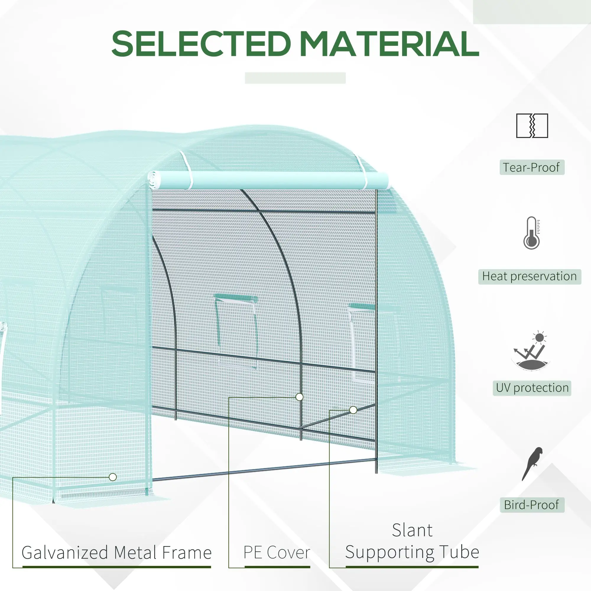 20X10X7 Feet Heavy-Duty Walk-In Greenhouse for Outdoor Plant and Vegetable Cultivation