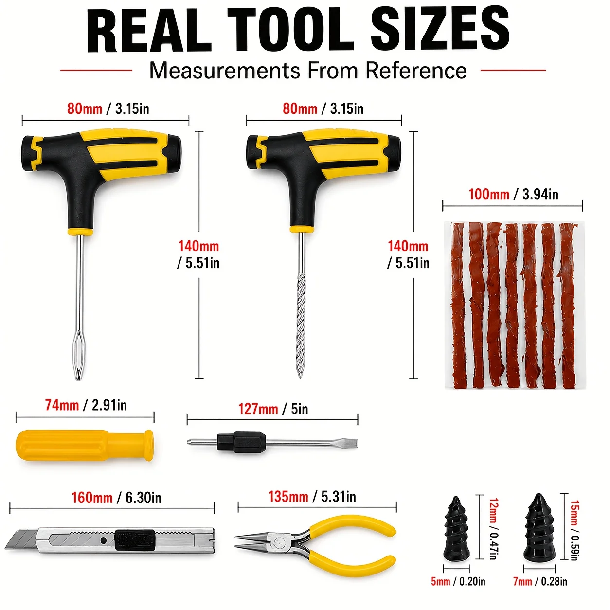 Car Motorcycle Tire Repair Kit Car Puncture Plug Tools Tyre Puncture Emergency for Tire Strips Stirring Glue Repair Tool Kit