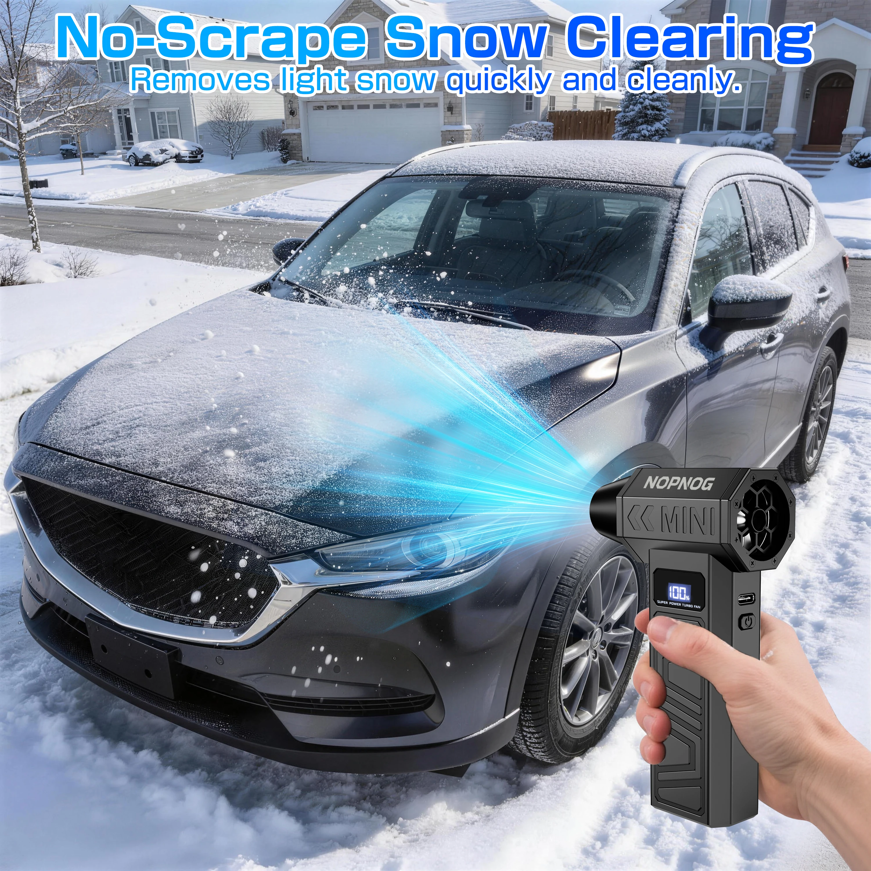 Car Air Duster Vacuum Cleaner Electric Dust Collector Leaf Blower Turbo Fan Cleaning Tools Hair Dryer Auto Accessories for Truck RV SUV Universal