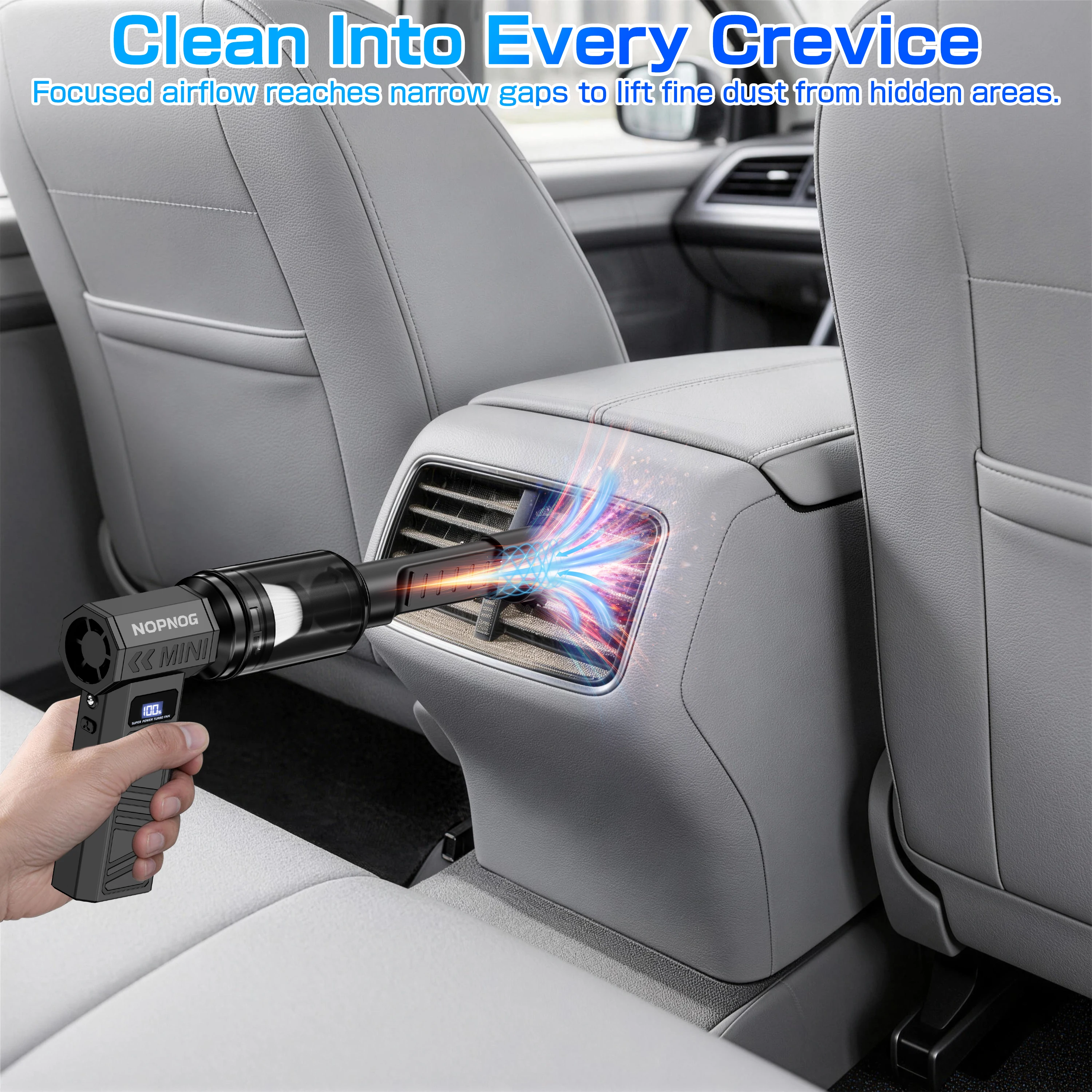 Car Air Duster Vacuum Cleaner Electric Dust Collector Leaf Blower Turbo Fan Cleaning Tools Hair Dryer Auto Accessories for Truck RV SUV Universal