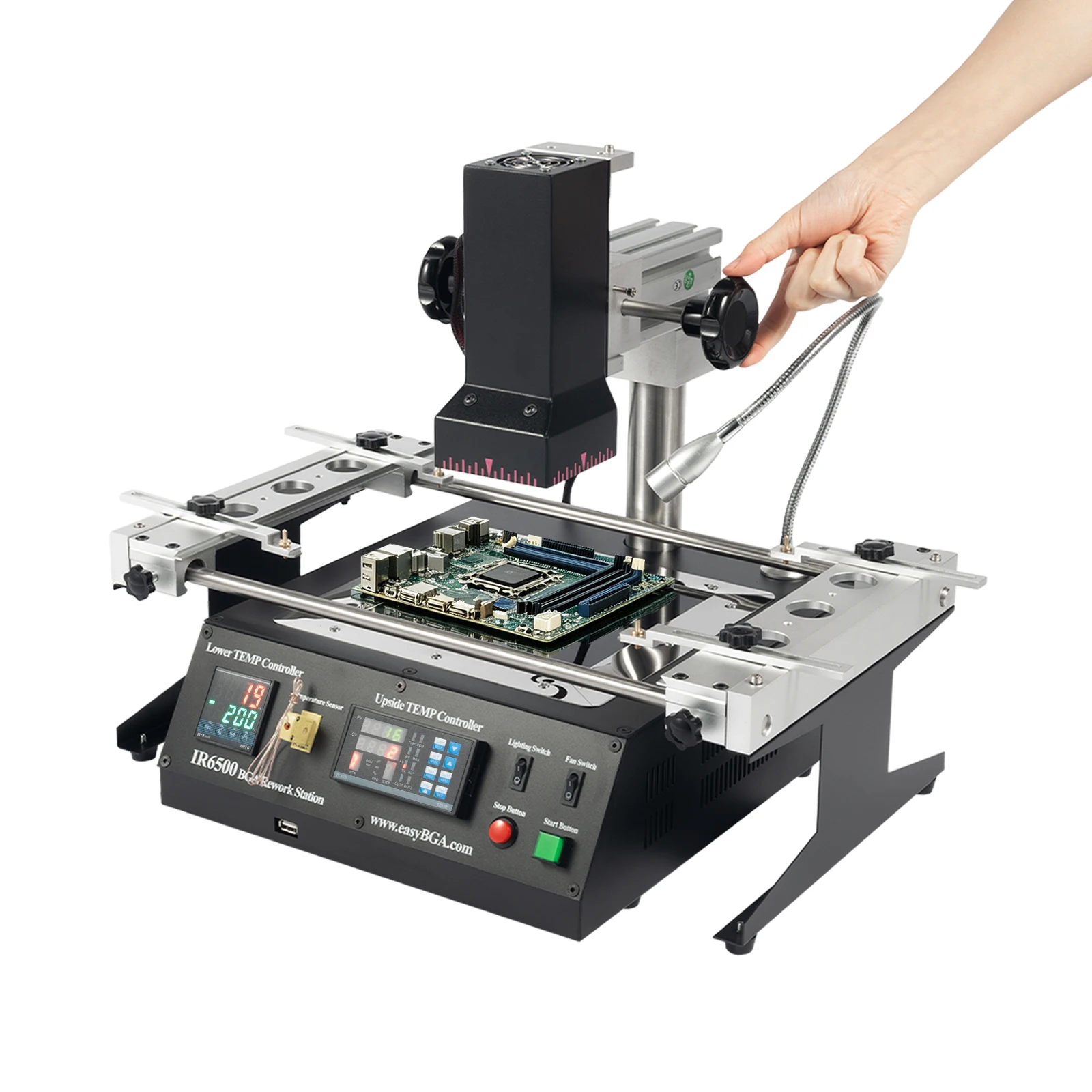 IR6500 BGA Rework Station, IR Welding Workstation Upper & Bottom Heating with USB Connect,for PCB Motherboard Repair